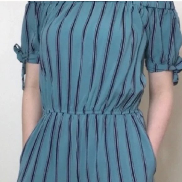 Band of Gypsies Off-the-Shoulder Striped Jumpsuit, Size S - Picture 4 of 4